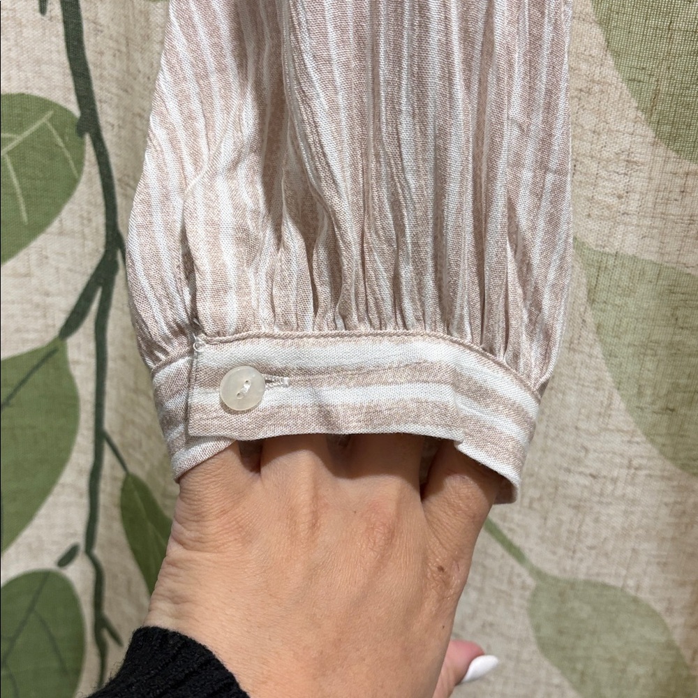 Hem & Thread Cream Striped Cardigan - Picture 2 of 5